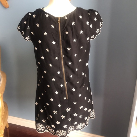 New Look black short sleeves eyelet embroidered short sleeves mini dress - Picture 3 of 11